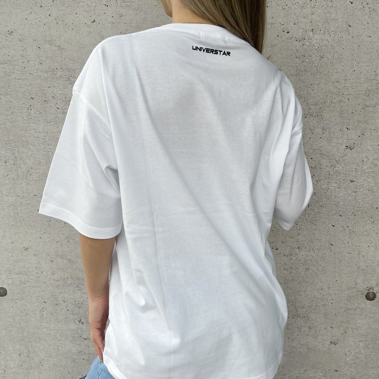 UNIVERSTAR オリジナルTシャツ 宇宙人ハート刺繍 (ロング丈)(メンズ)